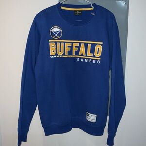 Colosseum Buffalo Sabres Blue and Gold Crewneck Sweater